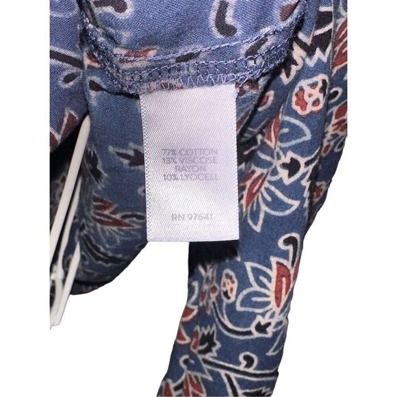 EXCELLENT CONDITION J. Jill Pure Jill Womens Large Blue parsley multicolored Fl - Picture 3 of 6